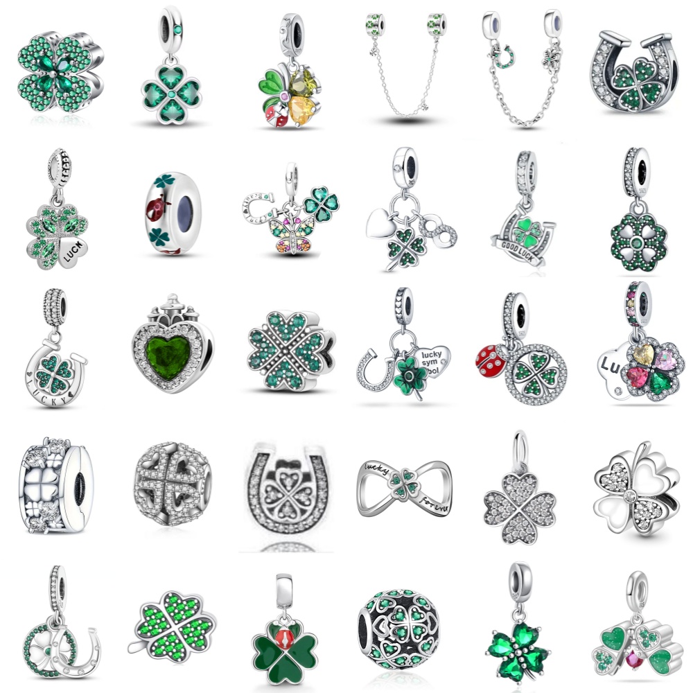 Red Clover Flower - Hot sales 925 Silver Sparkling Lucky