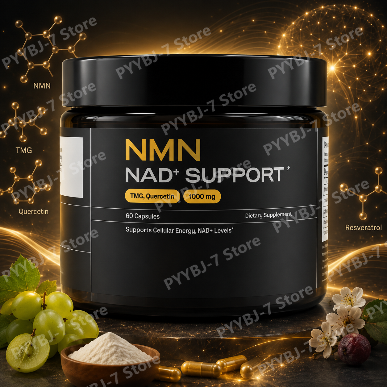 Wellness Quercetin - NMN Complex Supplement 1000mg Serving TMG