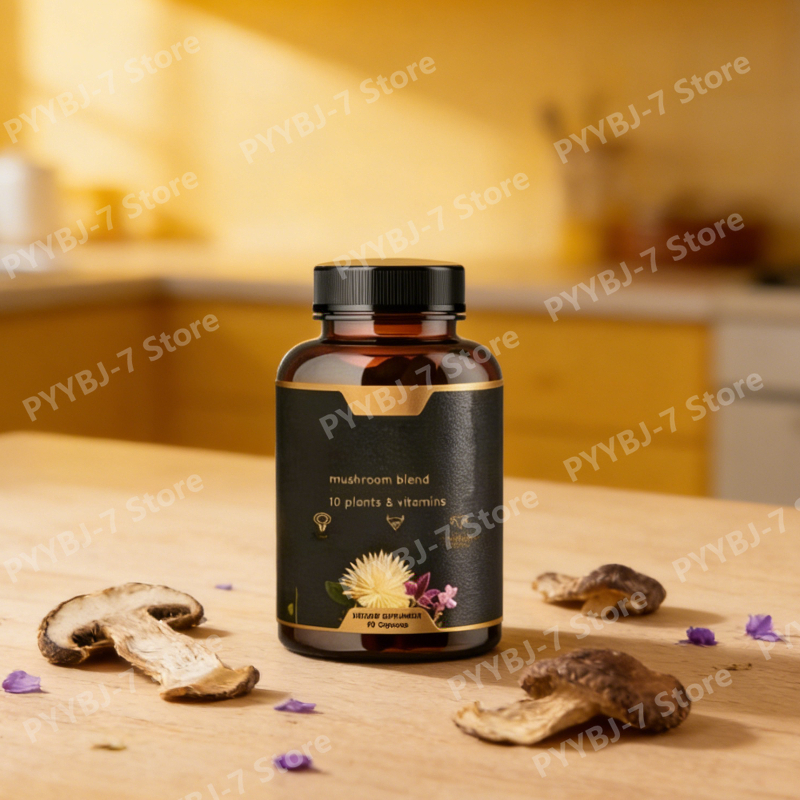 Herbal Wellness Blend - Mens Herbal Supplement Capsules with Mushroom