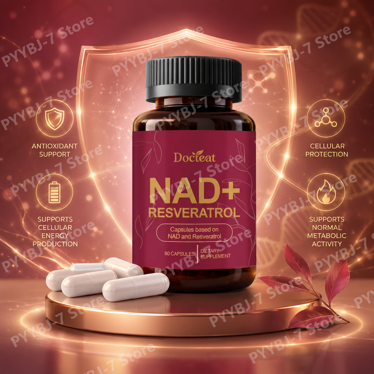 NAD+ Resveratrol Supplement 60 - Wellness Quercetin ulasan dan harga