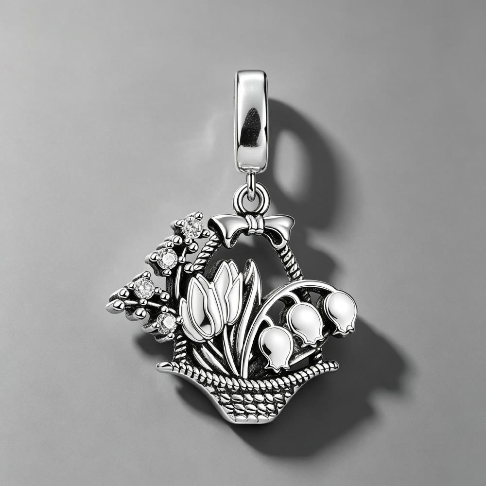 NEW 925 Silver Four Leaf Clove - Red Clover Flower ulasan dan harga