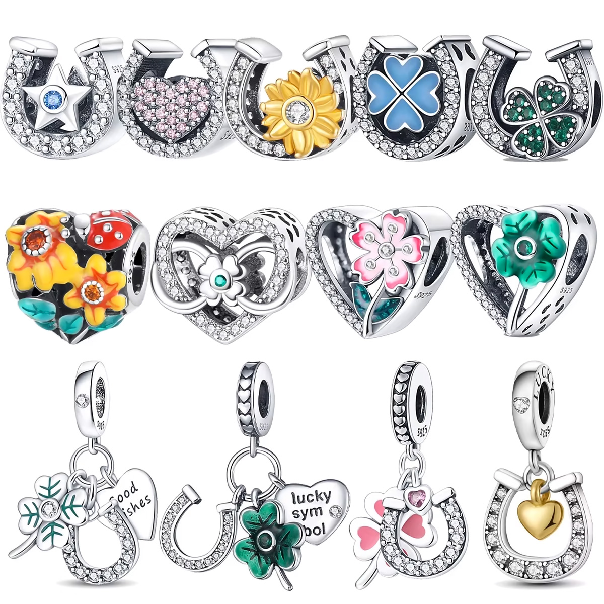 925 sterling silver green hors - Red Clover Flower ulasan dan harga
